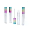 Garrafas de armazenamento vazias 5ml octógono claro tubo de brilho labial com tampa colorida diy recipiente cosmético garrafa 36pc