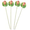 Fleurs décoratives 4 PCS Simulation Anthurium Andraeanum Lind POP Prop Free Bouquet Decolict Bouquet Decor Moulage Moulage