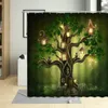 Shower Curtains Fairy Dream Forest Curtain Fantasy Spring Flowers Green Plant Tree Autumn Nature Landscape Bathroom Decor