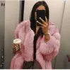 Women Faux Rabbit and raccoon Fur Coat new down woman Winter Thick Womens Overcoat Warm Plus Size Plush Furry Female Jacket Coat Outerwear 5XL 4xl ladies clothing