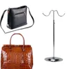 Dekorativa plattor Dual Hooks Handväska Display Holder Bag Table Purse Tote Stand Accessory