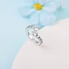 Bagues de cluster 925 Sterling Silver Bague de doigt scintillante bande de chevauchement pour les femmes de mariage bijoux originaux Bague Femme