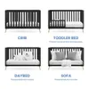 Essex 4-i-1 Cabriolet Baby Crib Bianca White With Natural Ben-Stylish and Functional Nursery Furniture for Growing Families