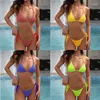 Women's Swimwear Sexy Swimsuit Women Lace Mesh Glitter Bikini Set Female Halter Triangle Micro Swim Suits Two Piece Brazilian Swimming