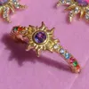 Kedjor mode tunna kedja armband för kvinnor retro opal solhänge rostfritt stål kubansk armband ring kvinna smycken gåvor