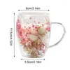 Tasses fleurs sèches tasse en verre à Double paroi isolée café expresso décoratif