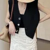 Women's Vests Vest Design Loose Casual Buttons Short Outer Sleeveless Camisole Clip Cardigan Women