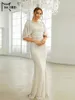 Sukienki imprezowe Missord morepicot cekin syrenka balowa sukienka eleganckie kobiety Cloak rękawy Bodycon Wedding Evening Długość sukni