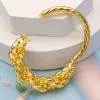 Pulseiras de ouro pulseiras charme para mulheres flor noiva acessórios de casamento 24k banhado a ouro cobre etíope africano dubai jóias