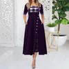 Sukienki swobodne letnie moda kobiety luźne patchwork boho elegancka sukienka duża impreza o nokół w kratę pół rękaw