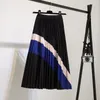 Skirts Fashion Casual Half-Length Skirt Large Pleated Long A-Line Striped Pattern Women Wavy Graphics Creative Drop Delivery Apparel W Dhhtd