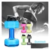 Wasserflasche, Fitnessstudio, Sport, 2,2 l, Petg, große Kapazität, Hantelform, Outdoor-Cam, Wandern, Radfahren, Drop-Lieferung, Sport im Freien und Dhtow