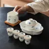 Teaware set Pure Hand-Painted Orchid Three Covered Bowl Teacup Single Non Non Griping Chinese Ceramic Tea Set