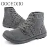 Casual Shoes Fashion Male Flats Men Designer Flat Waterproof Sneakers High Top Canvas Lace-up Daily Solid