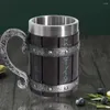 Tazze Piattini Nero Creativo Resina Viking Big Belly Barrel Cup Tazza facile da pulire Resistente alla corrosione per pub