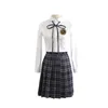 Vestidos escolares tamanho grande xadrez saia plissada estudantes cosplay anime jk uniformes marinheiro terno saias curtas para menina 240325
