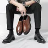 Chaussures décontractées simples pour hommes en cuir véritable semelles souples confortables bureau d'affaires formel à lacets