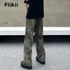 Jeans da donna 2024 Primavera Stile Casual Harajuku Leopard Vintage High Street Pantaloni larghi Y2K Baggy Gamba larga Pantaloni in denim punk