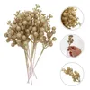Decorative Flowers 10pcs Christmas Holiday Glitter Berries Stems Artificial Berry Picks Tree Ornaments Xmas Wreath Branches