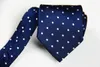 Papillon Classico Plaid Blu Oro Cravatta JACQUARD TESSUTO Seta 8 cm Cravatta da uomo Business Festa di nozze Collo formale