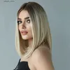 Synthetische pruiken NAMM Korte Bob Blond Pruiken voor vrouwen ombre synthetische kanten front pruiken hittebestendig natuurlijk haar Halloween cosplay pruik rechte y240401