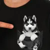 Cotton Pocket TShirt Summer Dachshund Puppy Printed Tshirt Men for Women Shirts Tops Funny Black Tees Drop 240401