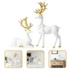 Guldbordsdekor Origami Elk Ornaments Statues Home Animal Decorative Objects White Deer figur Juldekoration 240318