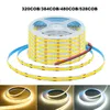 12V 24V COB LED LIDA 320COB 480COB 528COB 384COB LEDS مرنة الشريط المرن الإضاءة الخطية الخطي الدافئ الأبيض