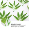 Fleurs décoratives 50 pièces fausses feuilles vertes plantes artificielles de bureau décoration extérieure en bambou faux
