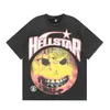 Été nouveau Ellst Hell Star sourire terre lavage vieux T-shirt à manches courtes unisexe 32v6z1915YHQ