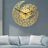 3D Acrylic Round Muslim Islamic Script Design Unique Fashion Wall Clock Bedroom Living Room Home Ramadan Decoration 240325
