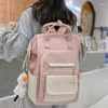 School Bags Ladies Waterproof Kawaii Pink Backpack Fashion Women Laptop Nylon Mommy Bag Girl Cute Travel Female Rucksack Trendy College