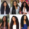 Synthetic Wigs Curl Hair Water Wave Twist Crochet Hair Natural Synthetic Braid Hair Black 30Inch 30 Stands Deep Wave Braiding Hair Y240401