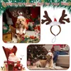 Vestuário para cães Elk Rena Antler Headband com chapéu de Santa para cães e gatos Pet Acessórios de fantasia de Natal Grande