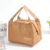 Storage Bags Kraft Paper Collapsible Cold Retention Food Cooler Bag Dust-proof Aluminum Picnic Hiking Thermal Insulated Lunch