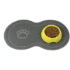 Hundhalsar Pet Food PVC Mat Waterproof Non-Slip Feeding Bowl Tray för katter och hundar (grå)