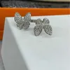 Designer Brand Precision Edition Van V Golden Horse Oogvlinderring Dubbele volledige diamanten sieraden met logo