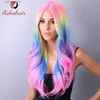 Synthetic Wigs Europe and the United States fashion parting bangs wig female Hair on top of the pink head Y240401