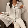 Pyjama coréen en coton pour femmes, vêtements de maison, vêtements de nuit, mignon, imprimé, manches longues, ensemble féminin, costume Cardigan, printemps automne