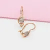 Boucles d'oreilles pendantes en or violet 585 incrusté de Zircon blanc, perle ronde pour femmes plaquées Rose 14K, bijoux de fête exquis