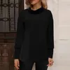 Blouses Femmes Femmes Haut à manches longues Lâche Confortable Hiver Garde-robe Dames Col Haut Tricots Avec Tissu Épais Doux Long Pour Casual