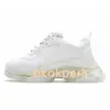 Triple S Clear Sole Black Light Beige Platform Sneakers Black White Grey Red Pink Blue Royal Neon Green 17fw Men Women Casual Shoes