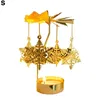 Thothers candela un unico supporto rotante in lega dorata Foglie Carousel Candlestick per festa di nozze Speciale di Natale