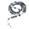 Beaded Halsband Christ Croix Collier Pierre Naturelle Agate Indienne Perles Fournitures Dglise Drop Delivery Otfpo