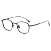 Montature per occhiali da sole 49mm Uomo Donna Occhiali in titanio puro Montatura da vista ovale vintage Antiriflesso Miopia Ipermetropia Occhiali da vista