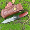 New A6708 High Quality Flipper Folding Knife Damascus Steel Tanto Blade Rosewood Handle Ball Bearing Outdoor Camping Hiking EDC Folder Knives