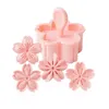 Bakning mögel blommig rosa verktyg baksida efterrätt fondant diy handtryck kex skärare kakor mögel kaka maker