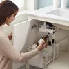 Выдвижная полка для хранения на кухне под шкафом, многофункциональный органайзер для раковины в ванной комнате, 2-уровневый выдвижной органайзер