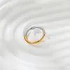 Anéis de cluster Joolim Jóias High End Pvd Atacado À Prova D 'Água Suave Versátil Super Fino Anel de Dedo de Aço Inoxidável de Dois Tons para Mulheres