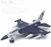 航空機のモドルホット販売新しい100合金プルバックF-16ファイターモデル品質シミュレーションサウンドとライトチャイルドレンズトイ航空機装飾品YQ240401